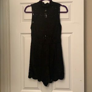 Black short sleeve romper